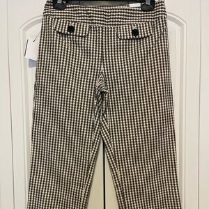 Ann Taylor Loft Black and White Houndstooth Cropped Pants